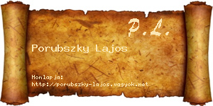 Porubszky Lajos névjegykártya