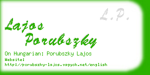 lajos porubszky business card